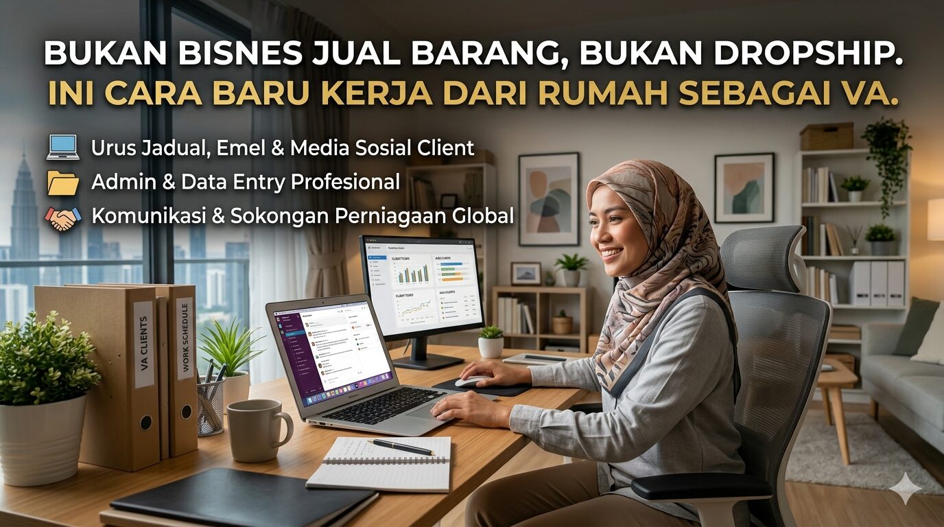 Bukan Bisnes Jual Barang, Bukan Dropship. Ini Cara Baru Kerja Dari Rumah Sebagai VA.