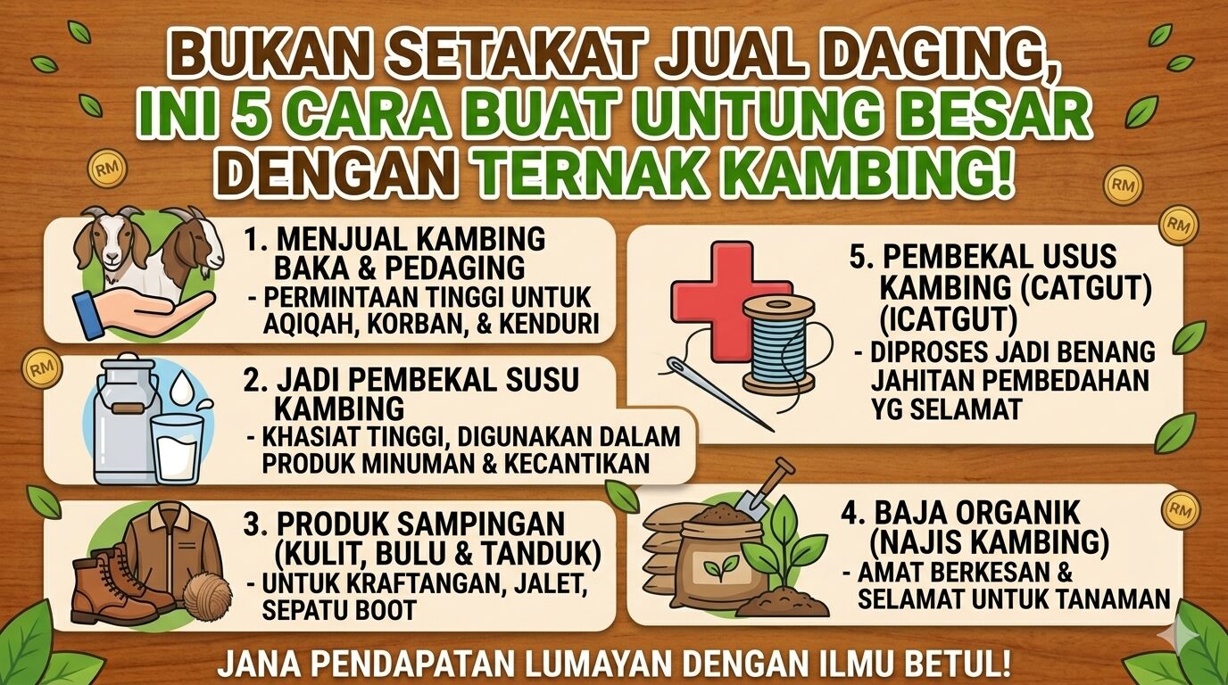Bukan Setakat Jual Daging, Ini 5 Cara Buat Untung Besar Dengan Ternak Kambing!