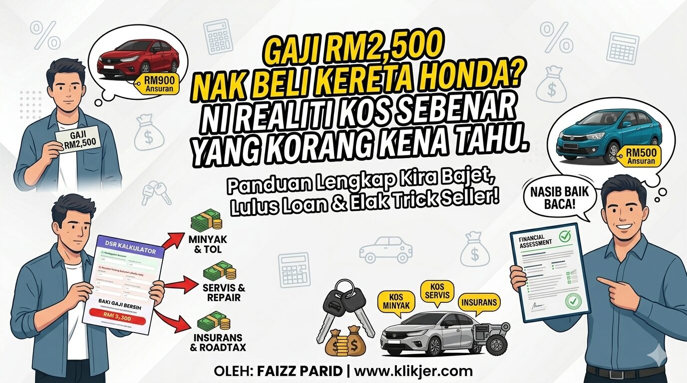 Gaji RM2,500 Nak Beli Kereta Honda? Ni Realiti Kos Sebenar Yang Korang Kena Tahu.
