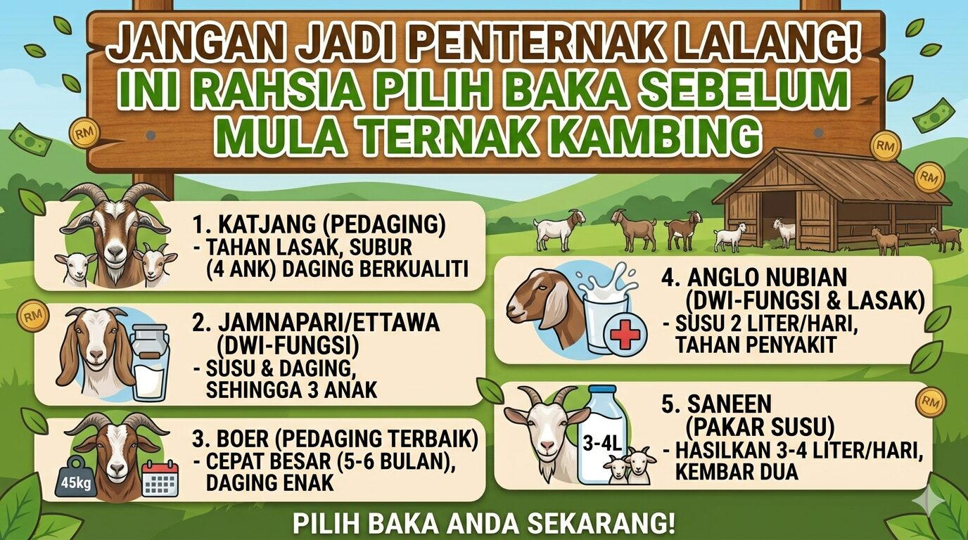 Jangan Jadi Penternak Lalang! Ini 5 Rahsia Pilih Baka Sebelum Mula Ternak Kambing