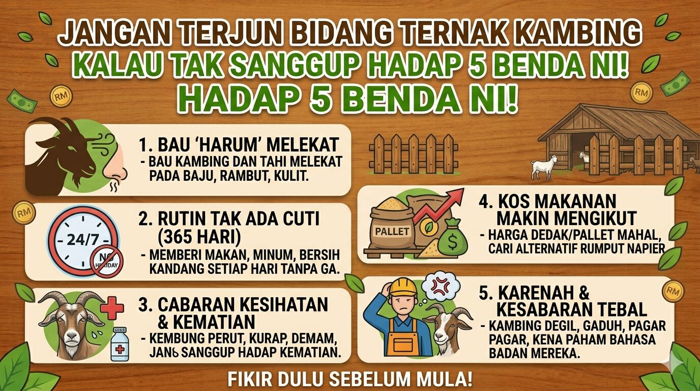 Jangan Terjun Bidang Ternak Kambing Kalau Tak Sanggup Hadap 5 Benda Ni!