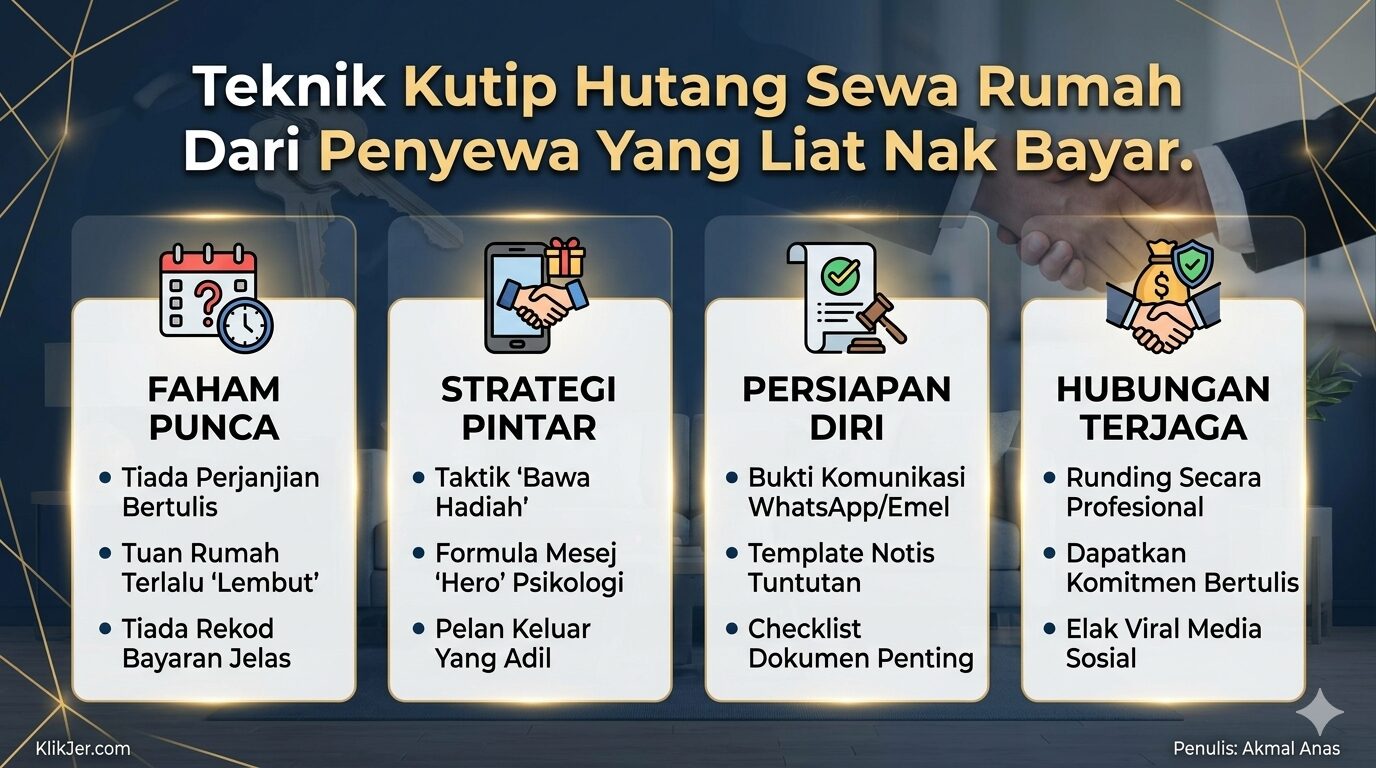 Teknik Kutip Hutang Sewa Rumah Dari Penyewa Yang Liat Nak Bayar